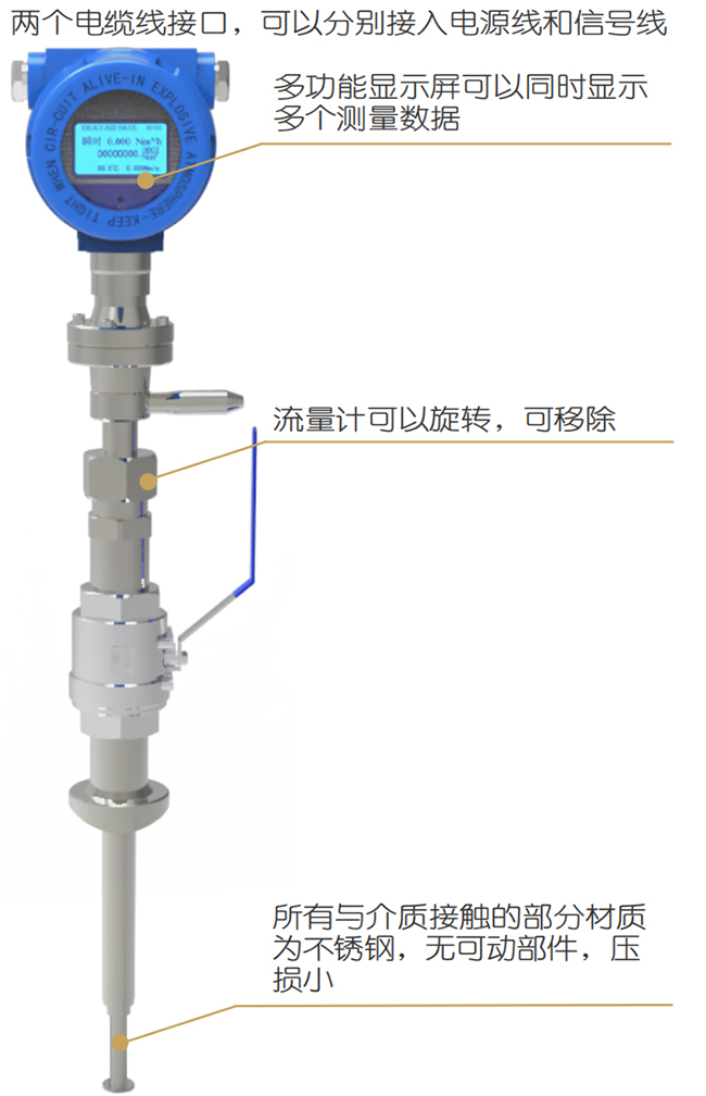 管段式熱式氣體質(zhì)量流量計(jì)結(jié)構(gòu)圖